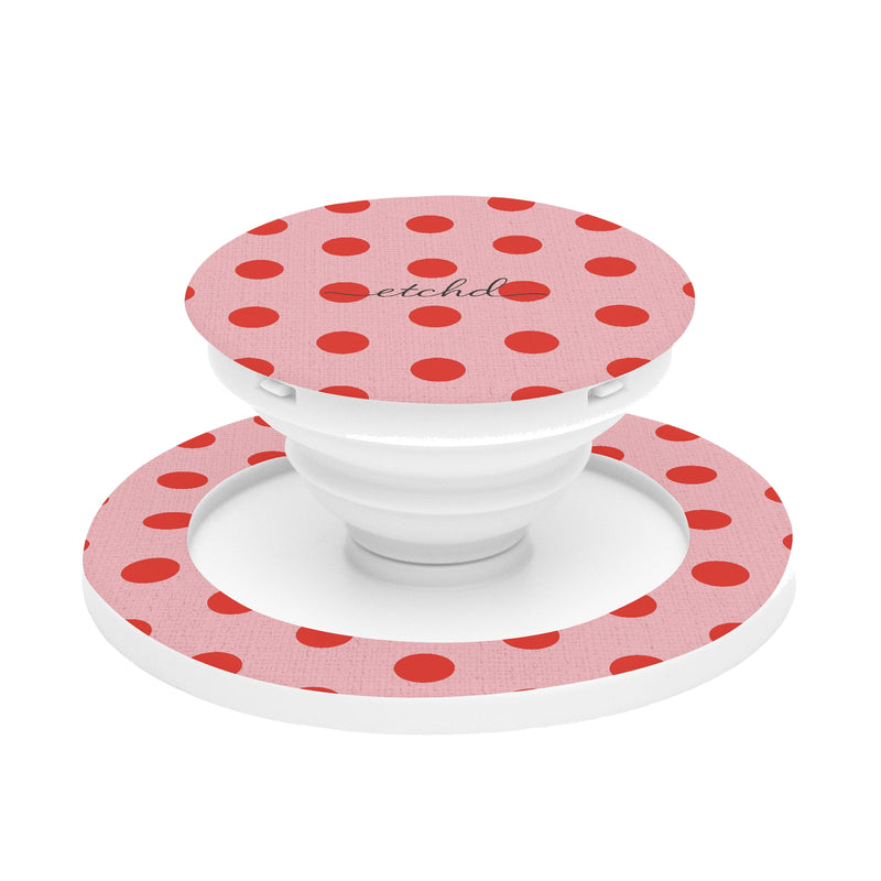 Poppy And Blush Polka Dot Phone Grip And Stand-zoom-