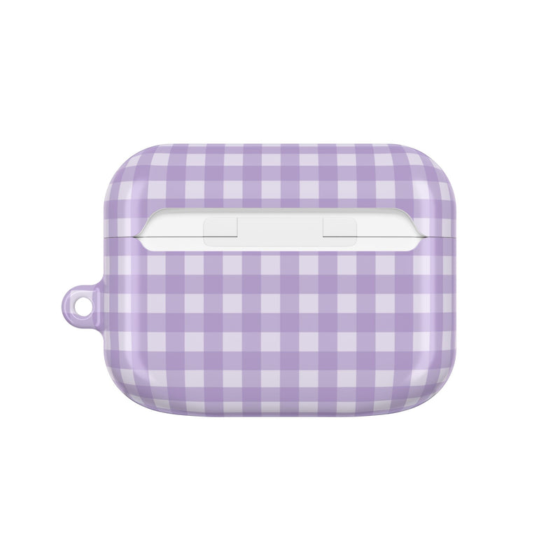 Lilac & Cream Gingham AirPod Case by etchd, view 7