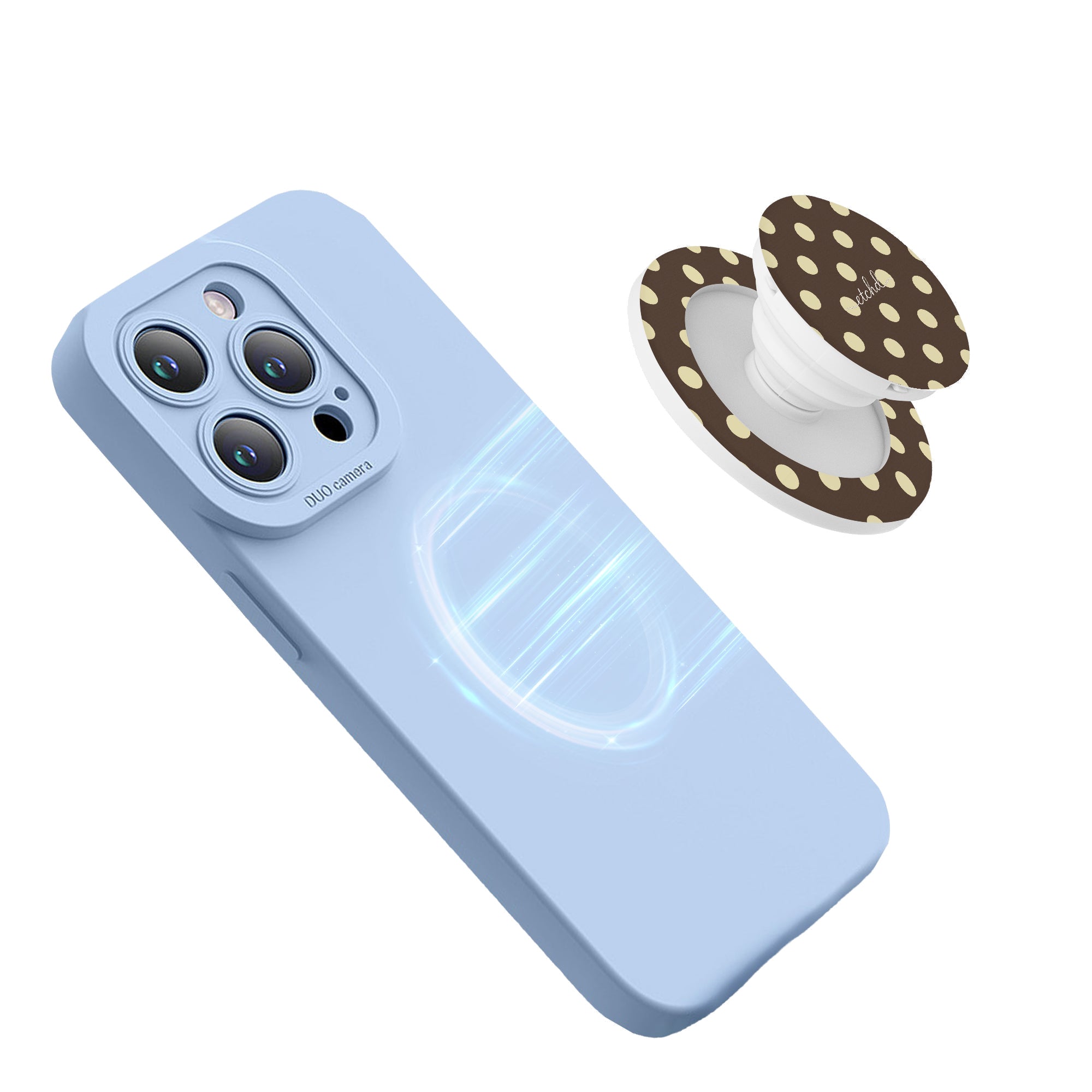 Brown And Butter Yellow Polka Dot Phone Grip And Stand by etchd, view 8