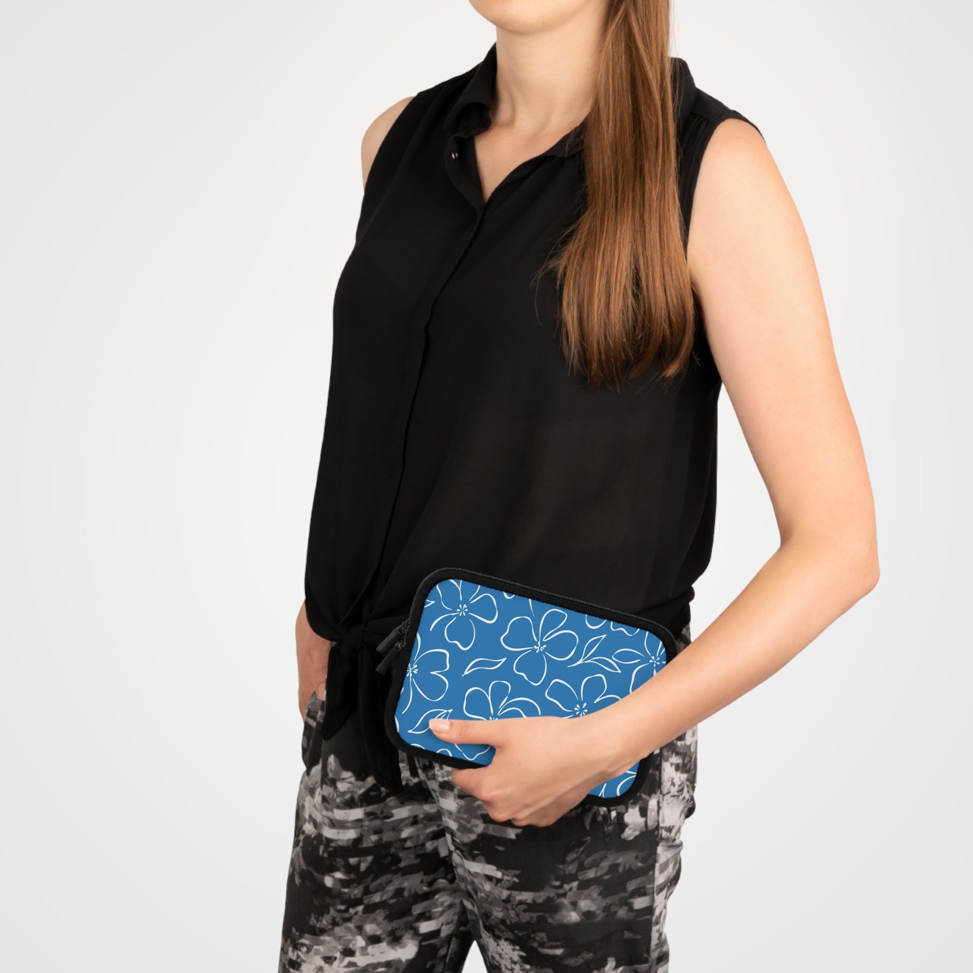 Cerulean & White Floral Laptop Sleeve by etchd, view 15