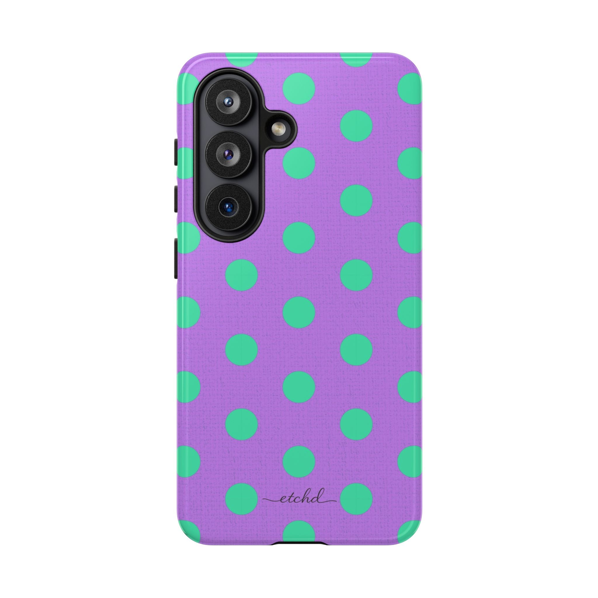 Hypermint And Lilac Polka Dot Phone Case by etchd, view 61