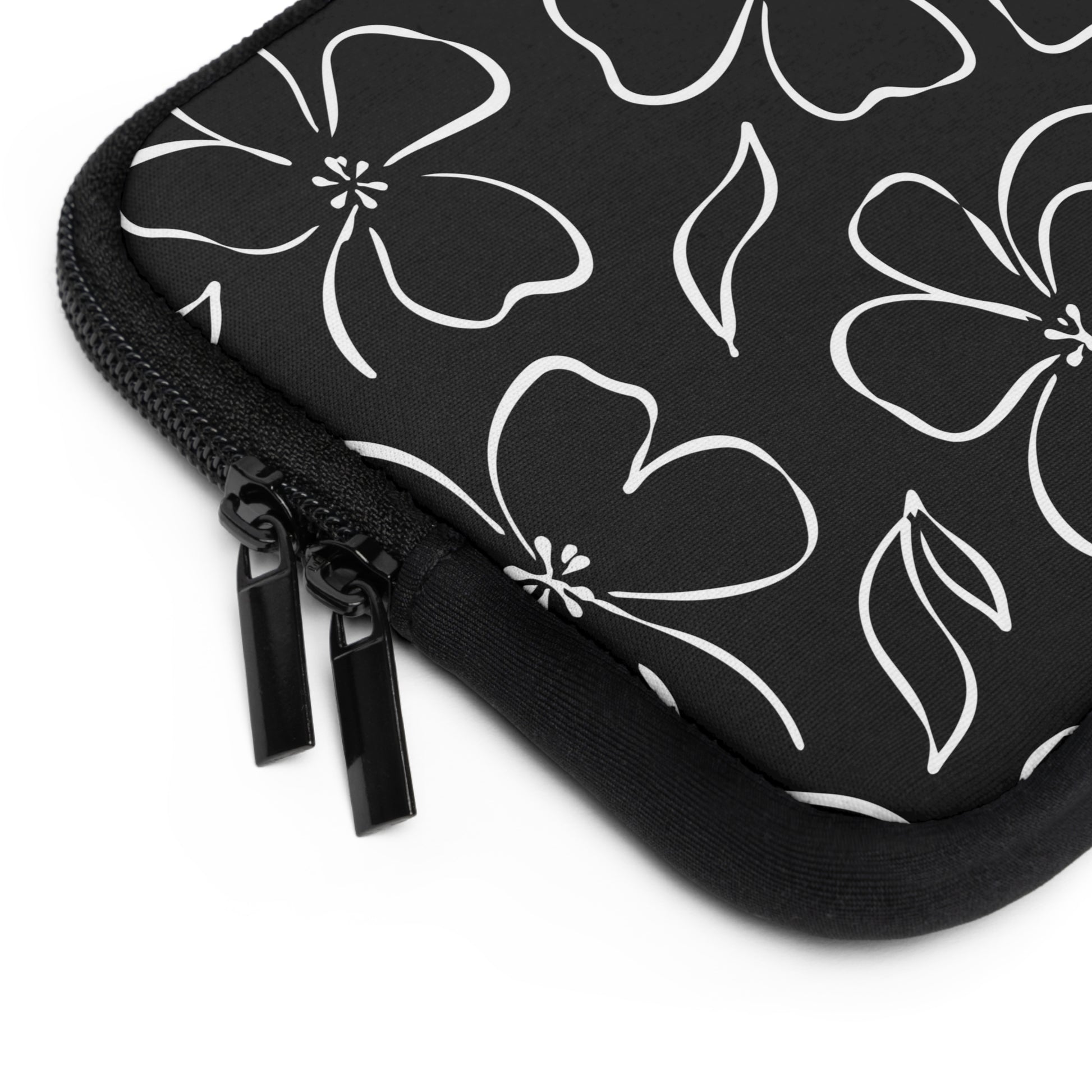 Black & White Floral Laptop Sleeve by etchd, view 12