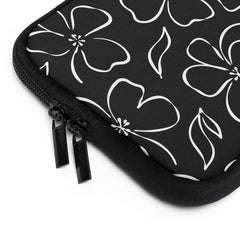Black & White Floral Laptop Sleeve by etchd, view 12