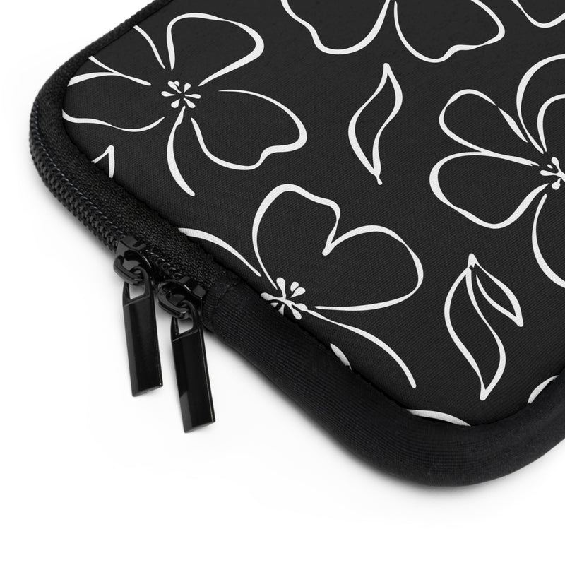 Black & White Floral Laptop Sleeve by etchd, view 12