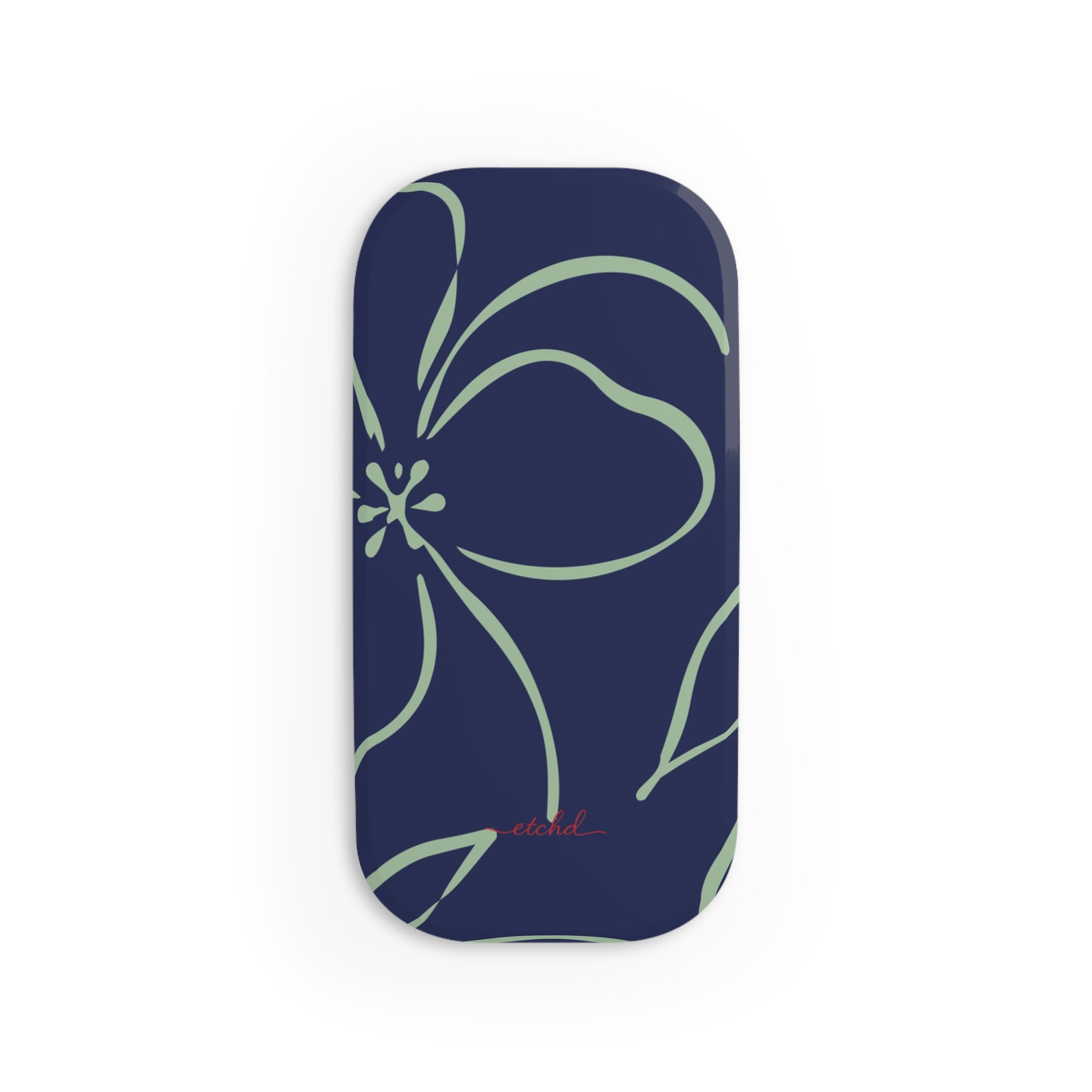 Navy & Sage Floral Anello clip per telefono di etchd, vista 2