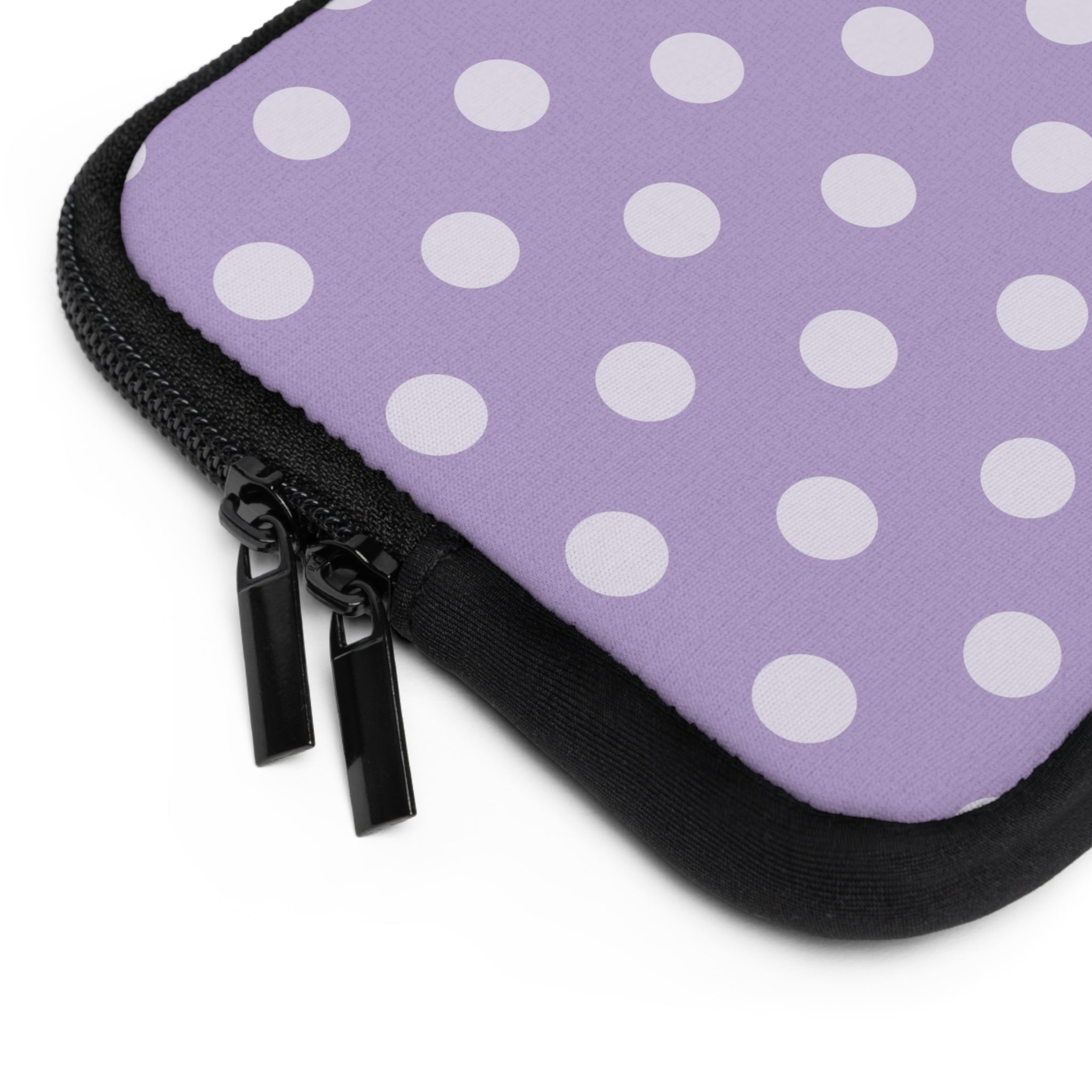 Cream & Lilac Polka Dot Laptop Sleeve by etchd, view 12