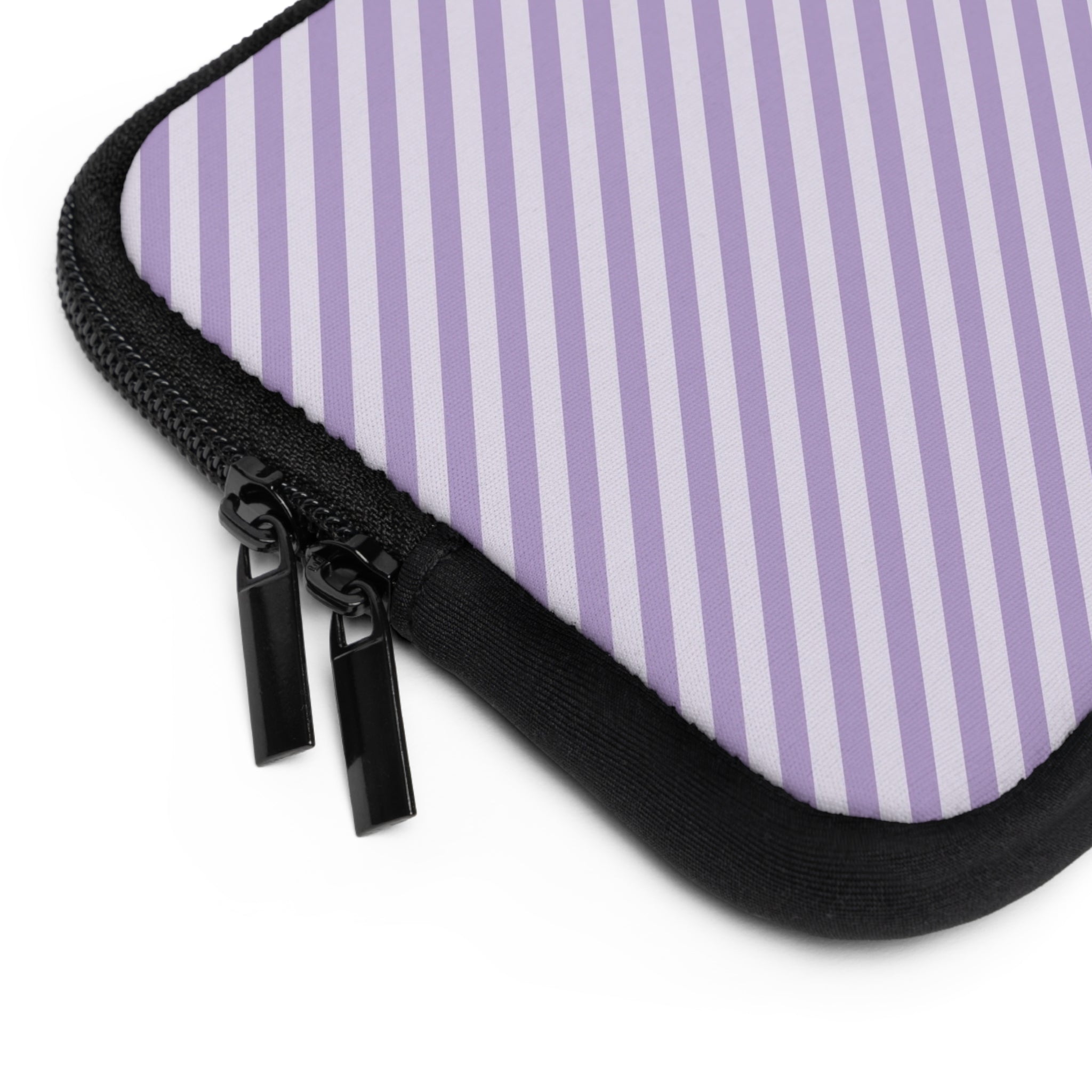 Lilac & Cream Striped Diagonal Laptop Sleeve by etchd, view 12