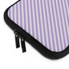 Lilac & Cream Striped Diagonal Laptop Sleeve by etchd, view 12