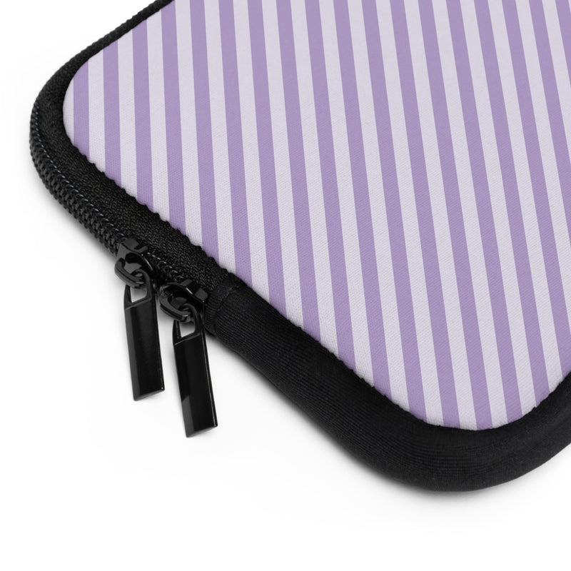 Lilac & Cream Striped Diagonal Laptop Sleeve by etchd, view 12
