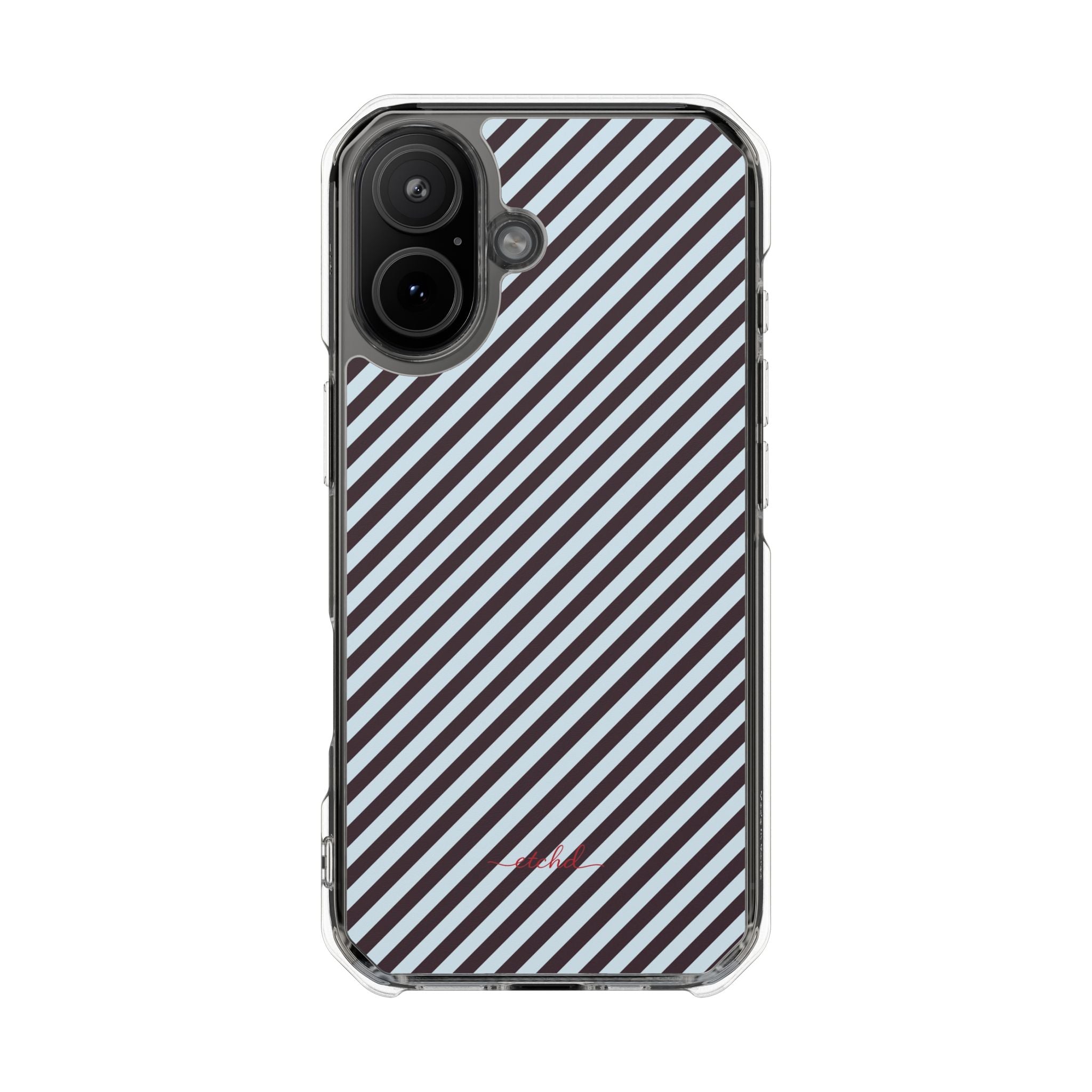 Plum & Blue Striped Diagonal Clear Magnetic Phone Case by etchd, view 13