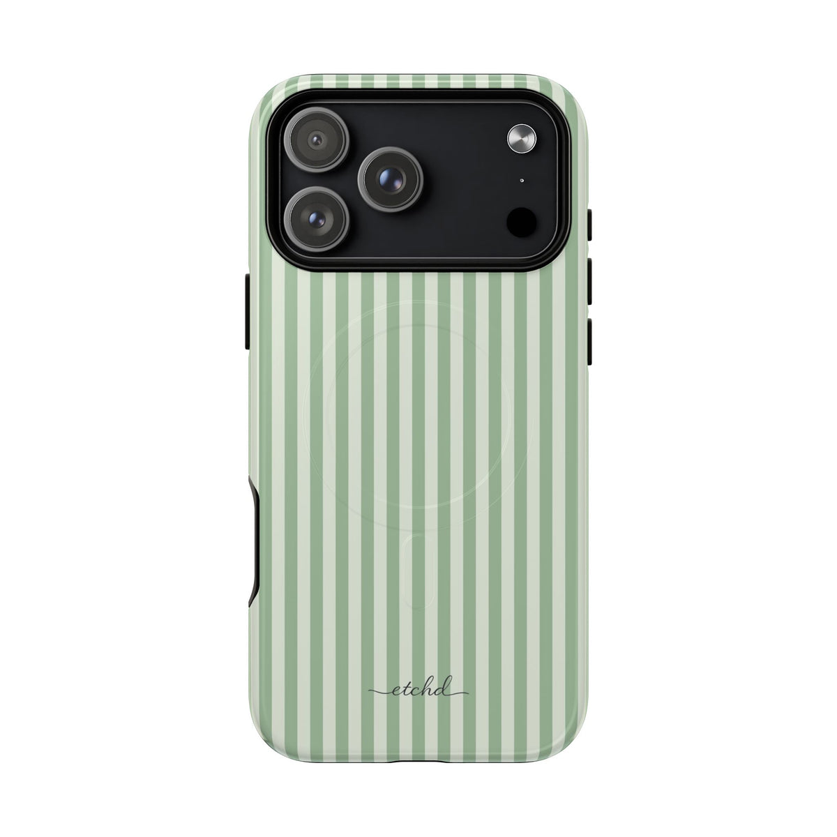 Sage & Cream Striped Magnetic Phone Case by etchd, view 31