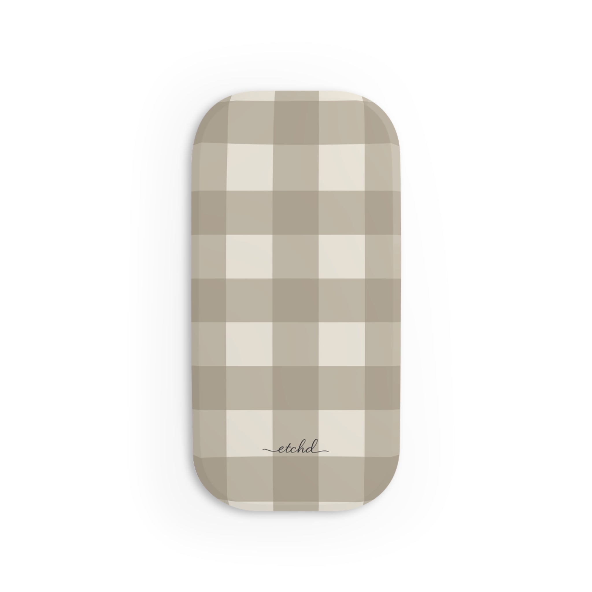 Neutral Gingham Click-On Phone Grip by etchd, view 2