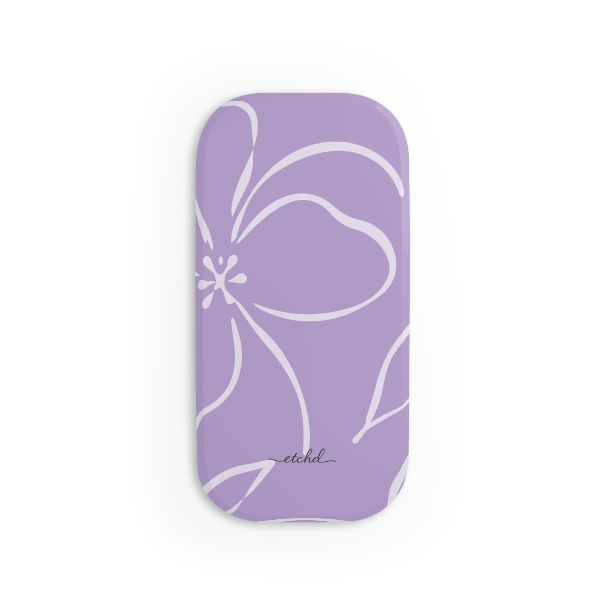 Lilac & Cream Floral Anello clip per telefono di etchd, vista 2