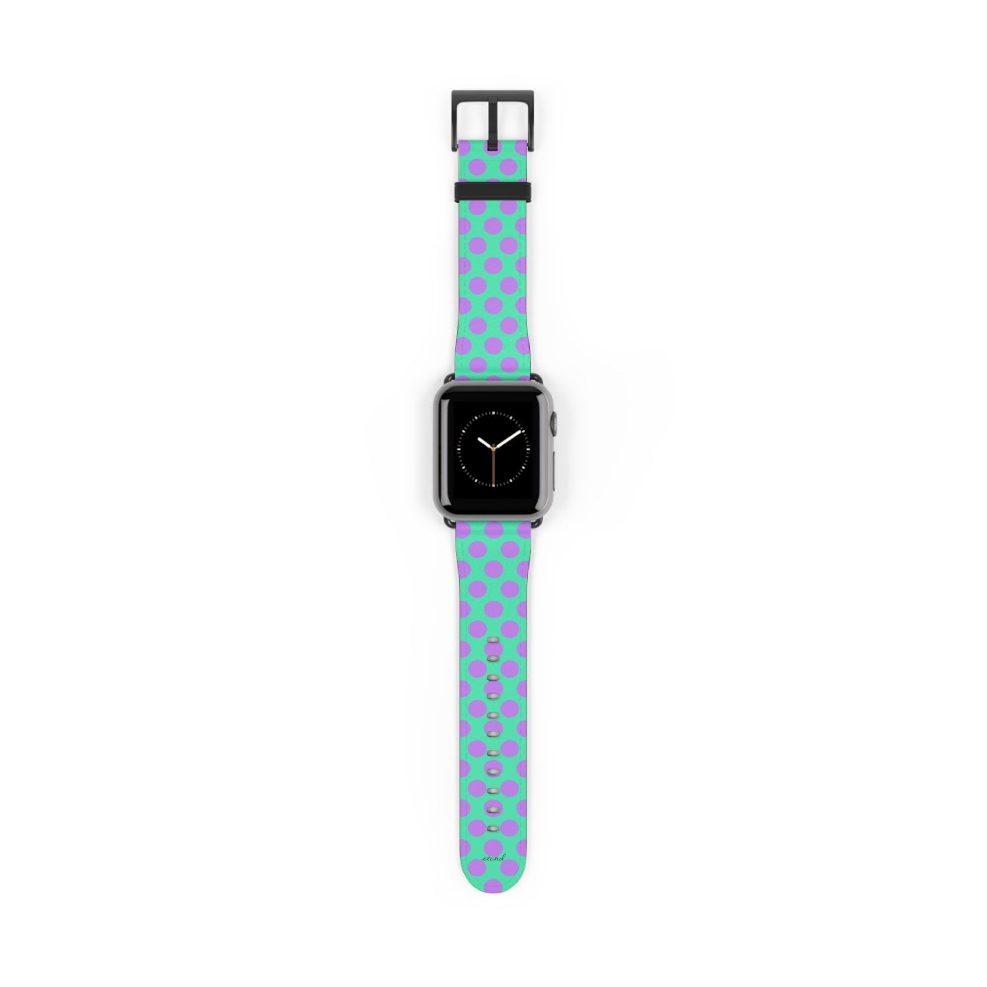 Lilac And Hypermint Polka Dot Smartwatch Strap by etchd