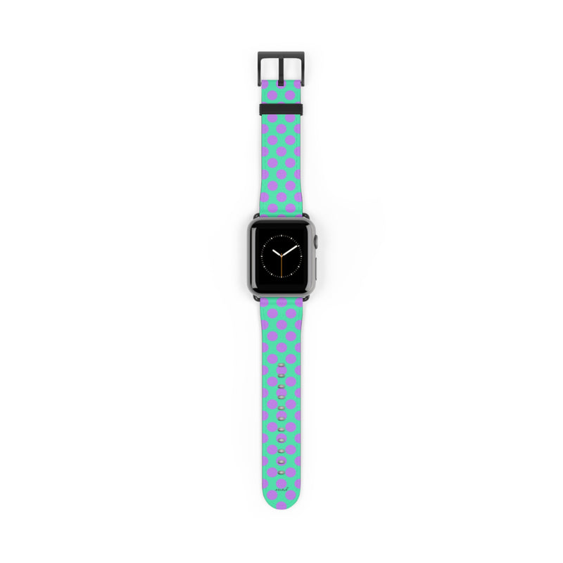 Lilac And Hypermint Polka Dot Smartwatch Strap-zoom-