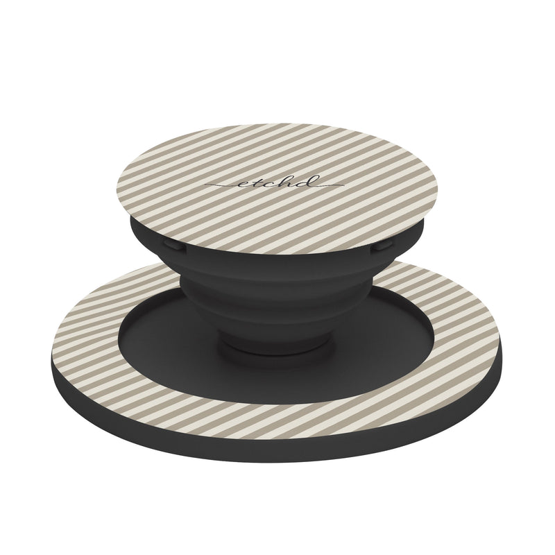 Neutral Striped Diagonal Phone Grip And Stand-zoom-