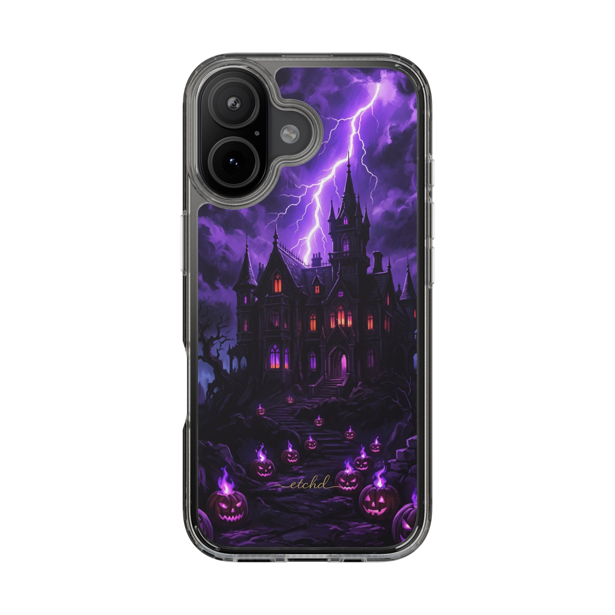 Violet Haunt Clear Phone Case by etchd, view 35