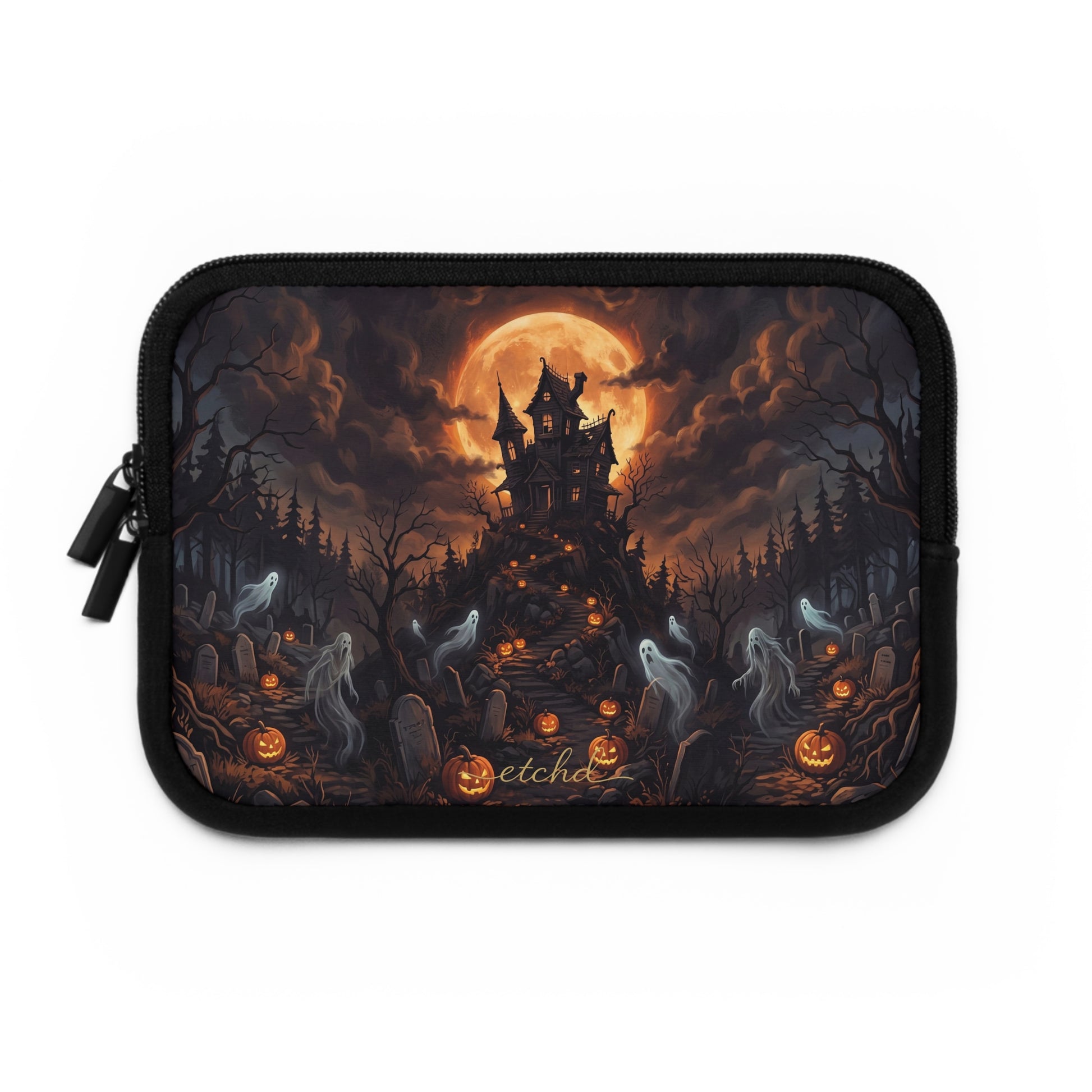 Pumpkin Hollow Laptop Sleeve by etchd, view 2