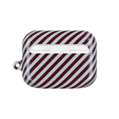 Blue & Cherry Striped Diagonal AirPod Case by etchd, view 7