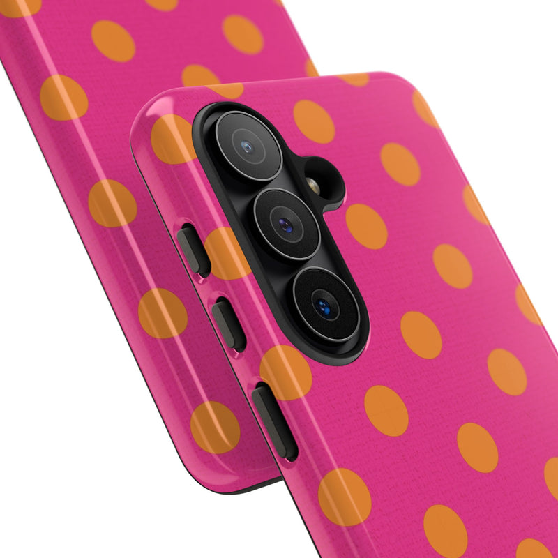 Orange And Pink Polka Dot Phone Case by etchd, view 209