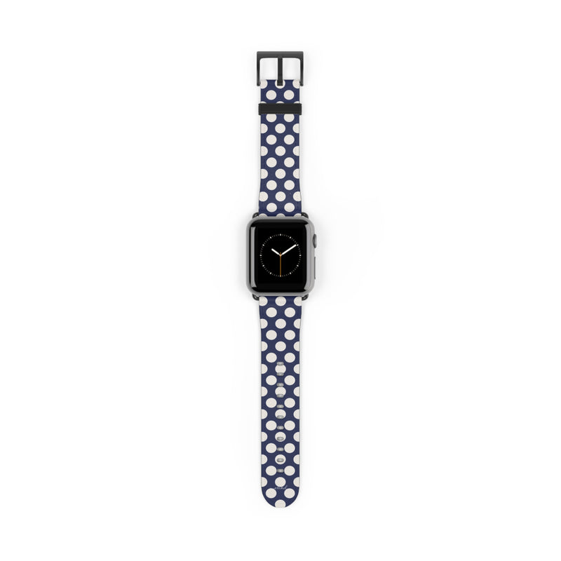 Cream & Navy Polka Dot Smartwatch Strap-zoom-