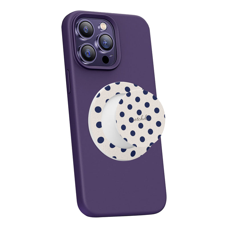 Navy & Cream Polka Dot Handy-Halterung und Ständer-zoom-