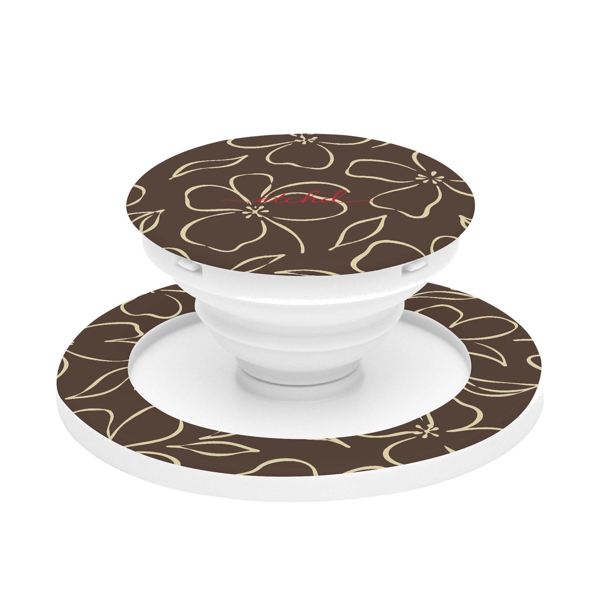 Butter & Brown Floral Phone Grip And Stand by etchd