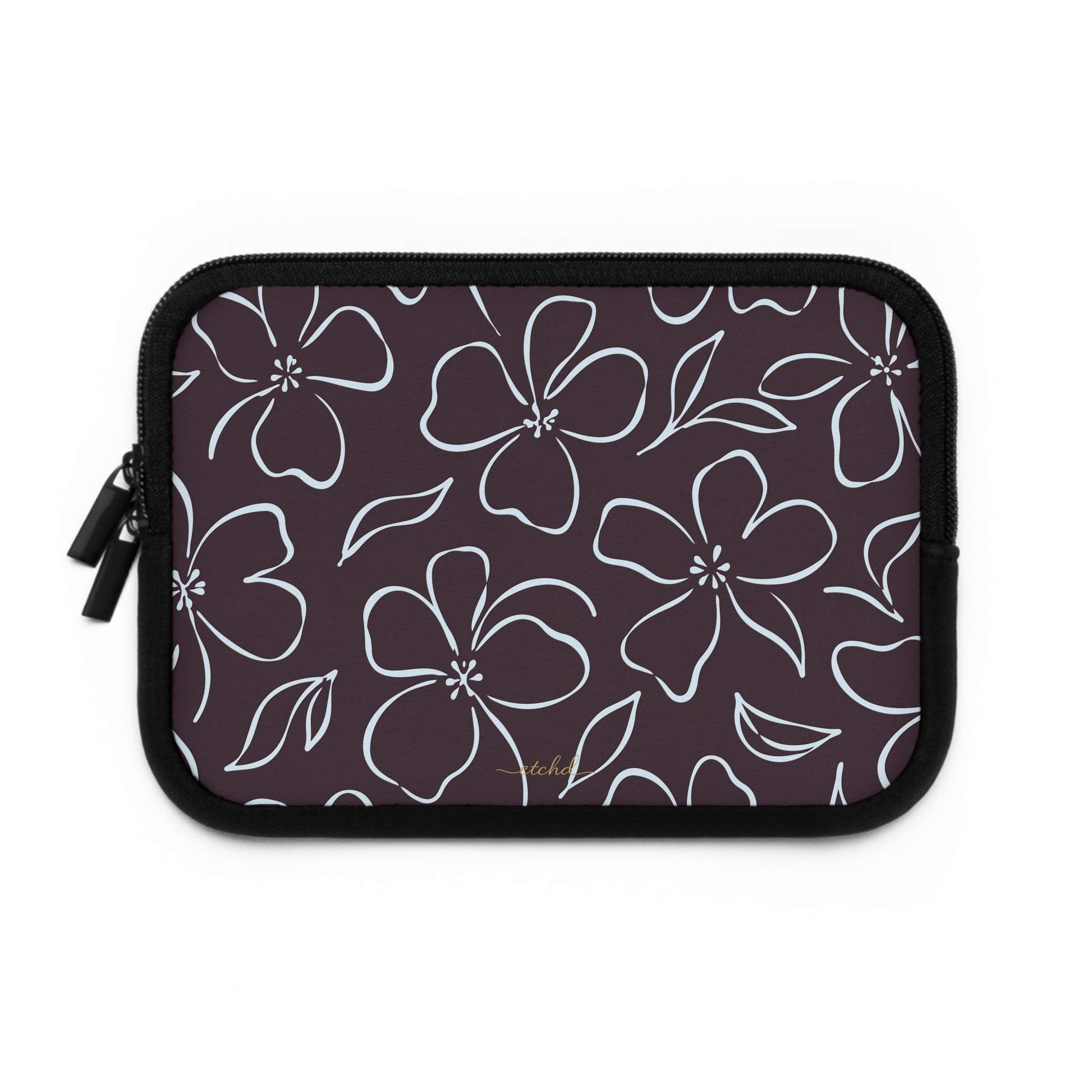 Plum & Blue Floral Laptop Sleeve by etchd, view 2