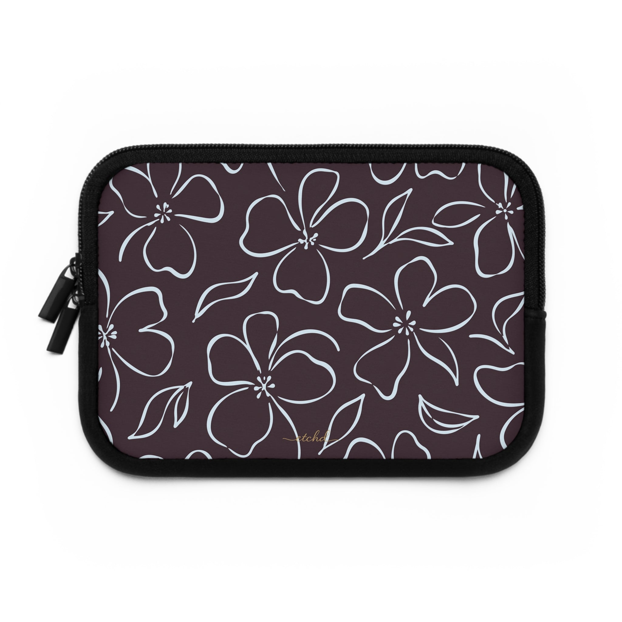 Plum & Blue Floral Laptop Sleeve by etchd, view 2
