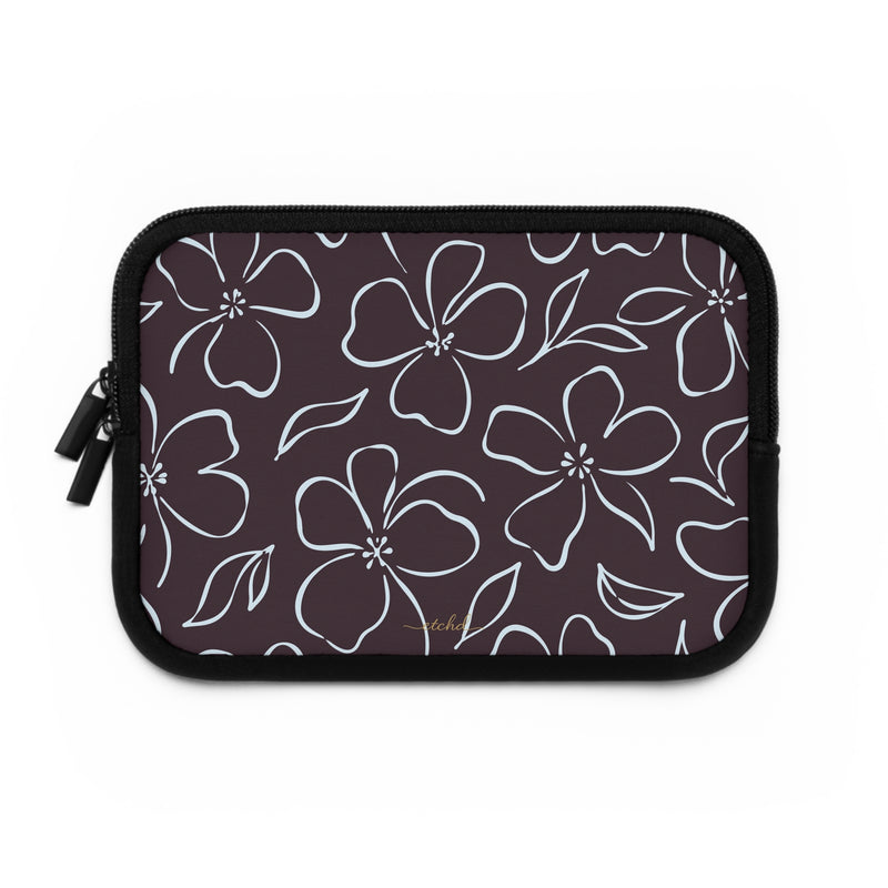 Plum & Blue Floral Laptop Sleeve by etchd, view 2