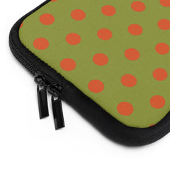 Persimmon And Wasabi Polka Dot Laptop Sleeve by etchd, view 12