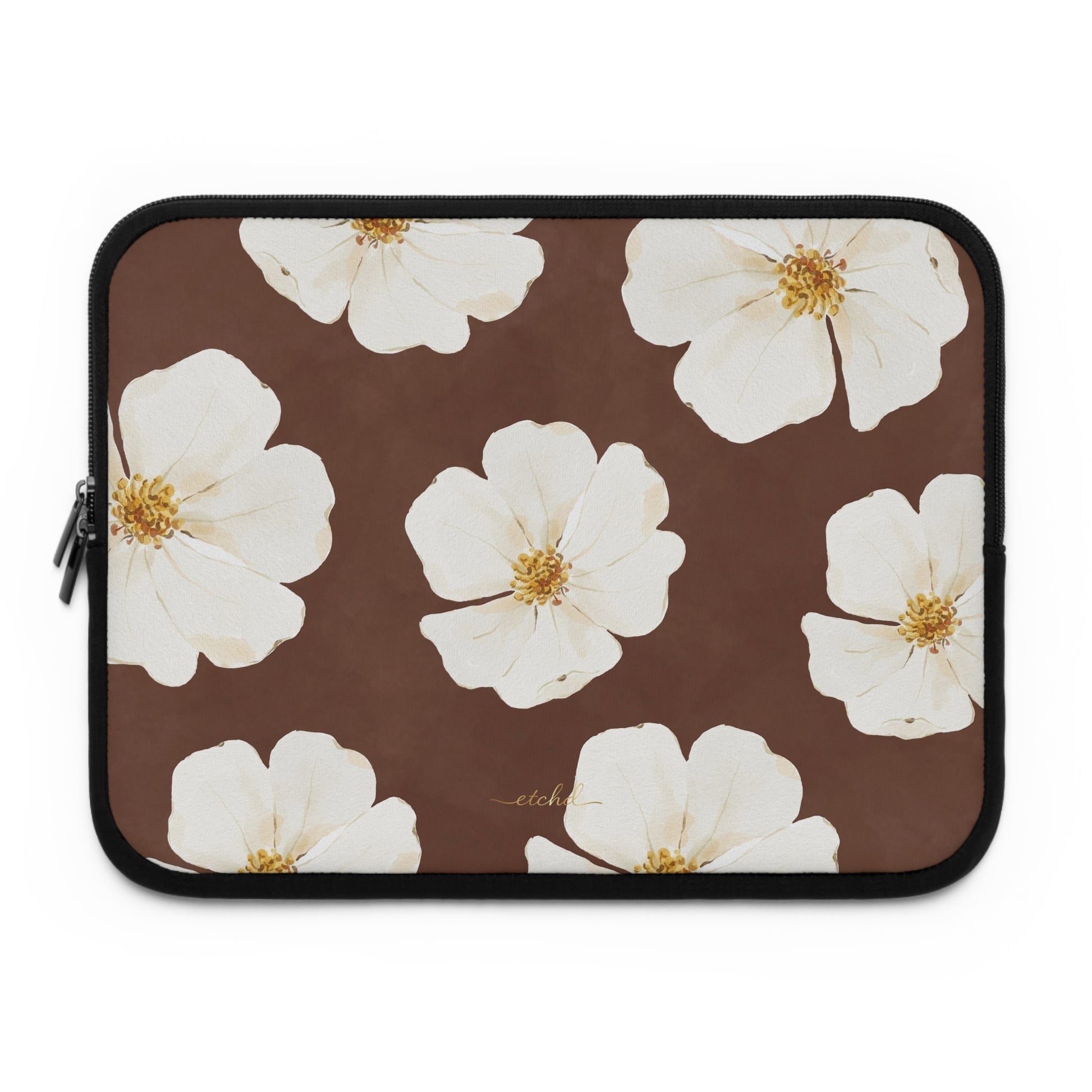 Mocha Blossom Laptop Sleeve by etchd