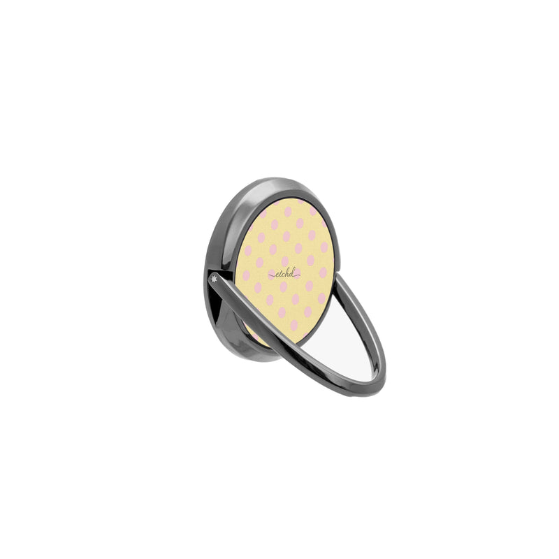 Pink And Butter Polka Dot Handy Ring-Halterung-zoom-