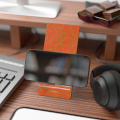 Persimmon & Wasabi Floral Phone Stand by etchd, view 4