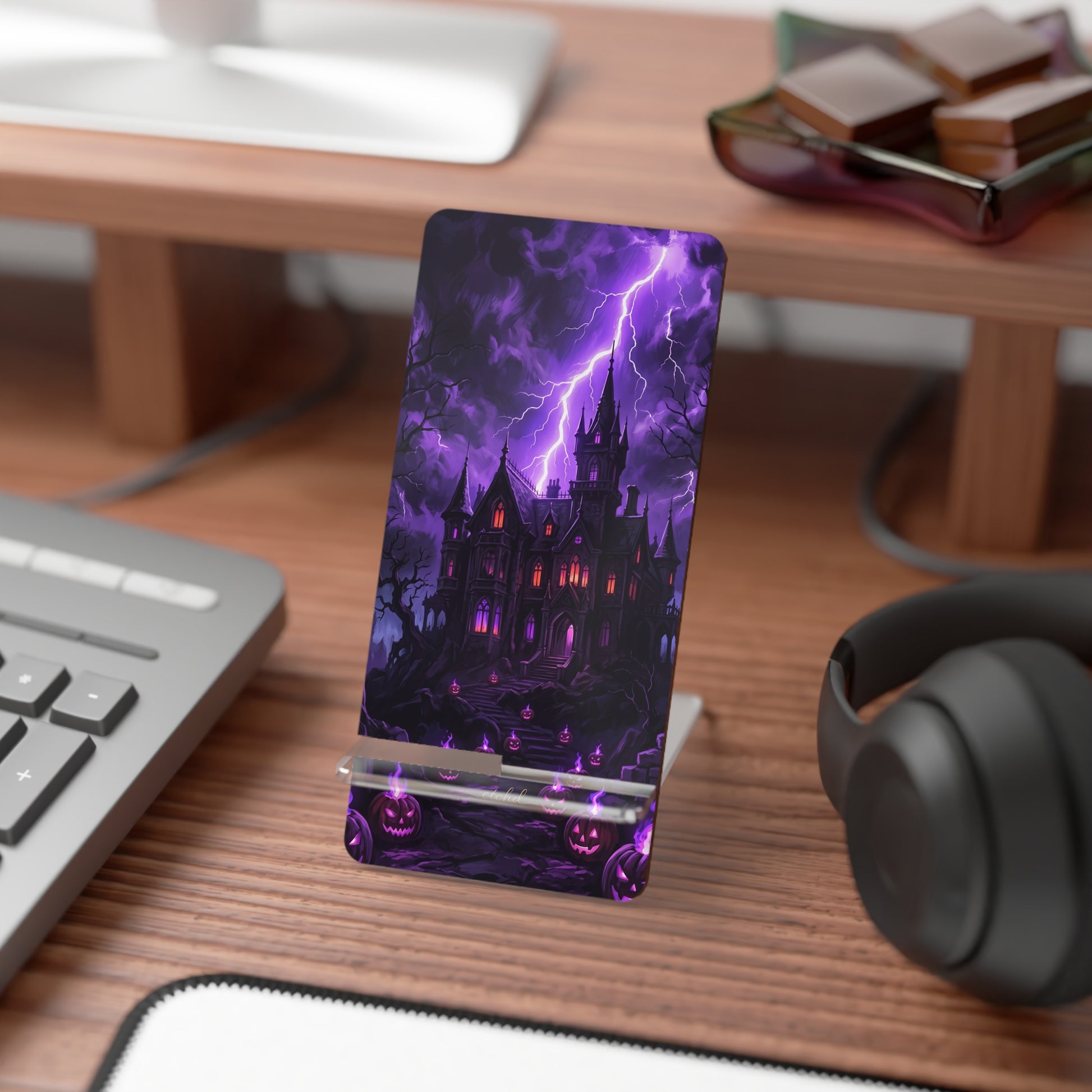 Violet Haunt Phone Stand by etchd, view 3