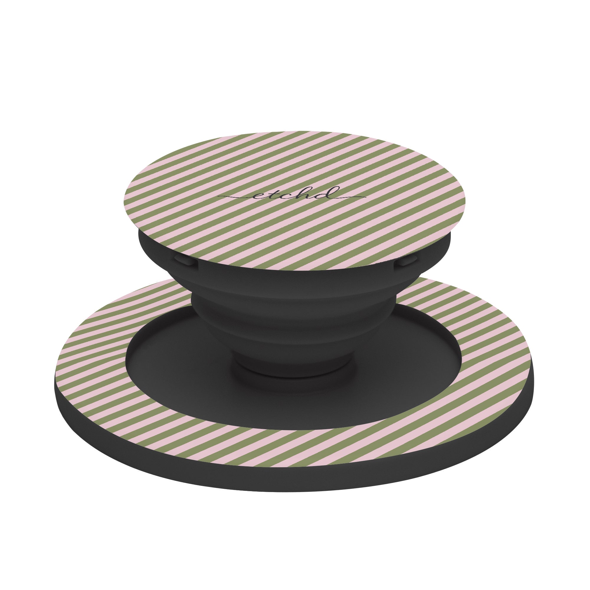 Green And Pink Striped Diagonal Phone Grip And Stand by etchd, view 6