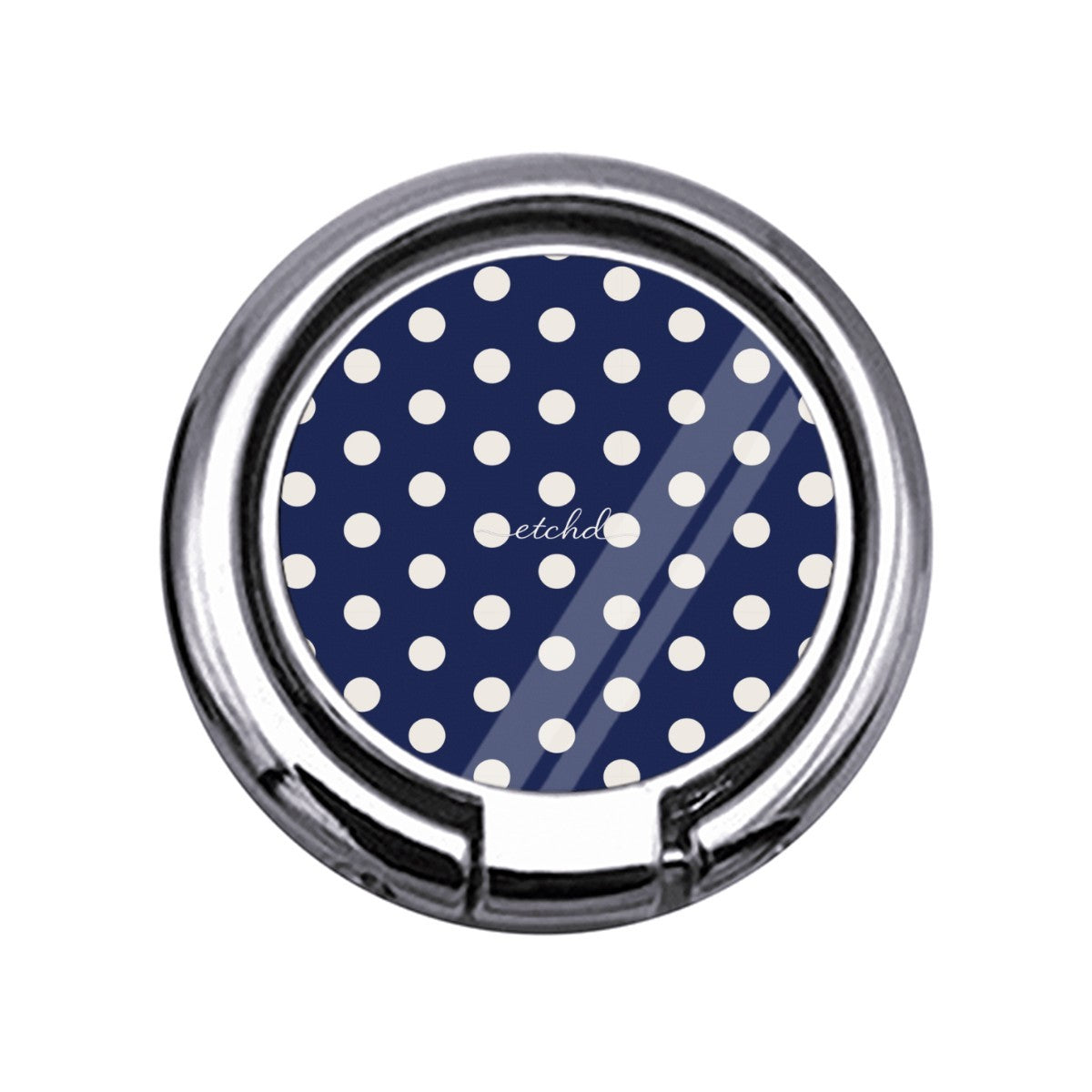 Cream & Navy Polka Dot Slim Ring Holder by etchd