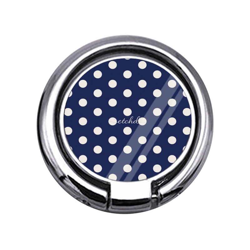 Cream & Navy Polka Dot Slim Ring Holder-zoom-