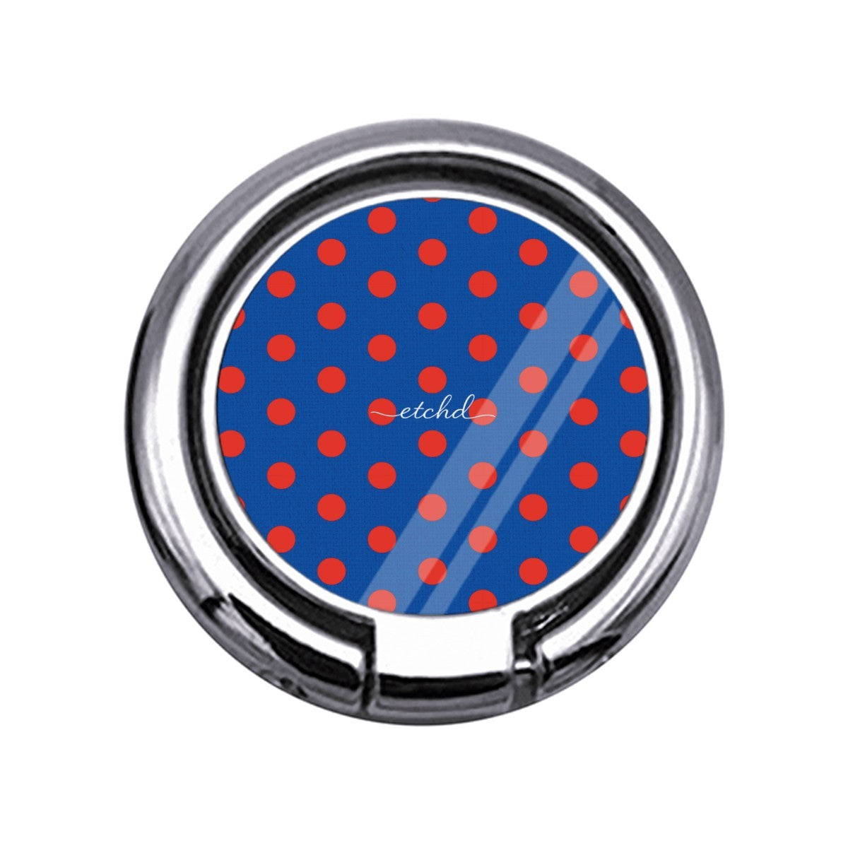 Poppy & Cobalt Polka Dot Slim Ring Holder by etchd