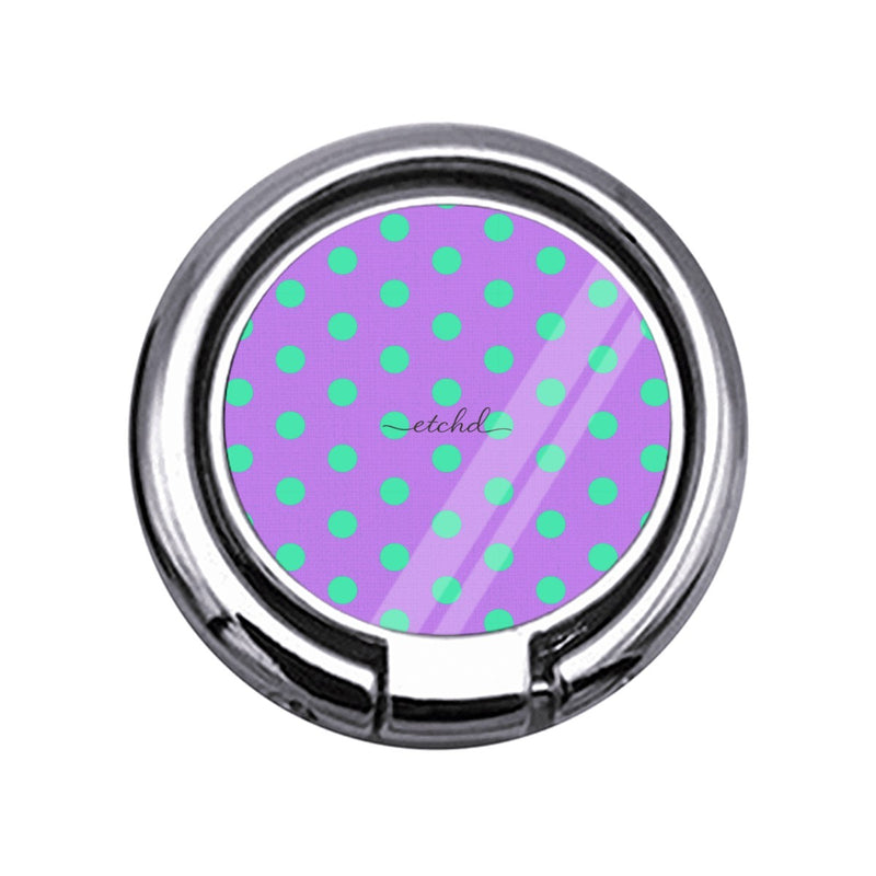 Hypermint & Lilac Polka Dot Anillo soporte fino para móvil-zoom-