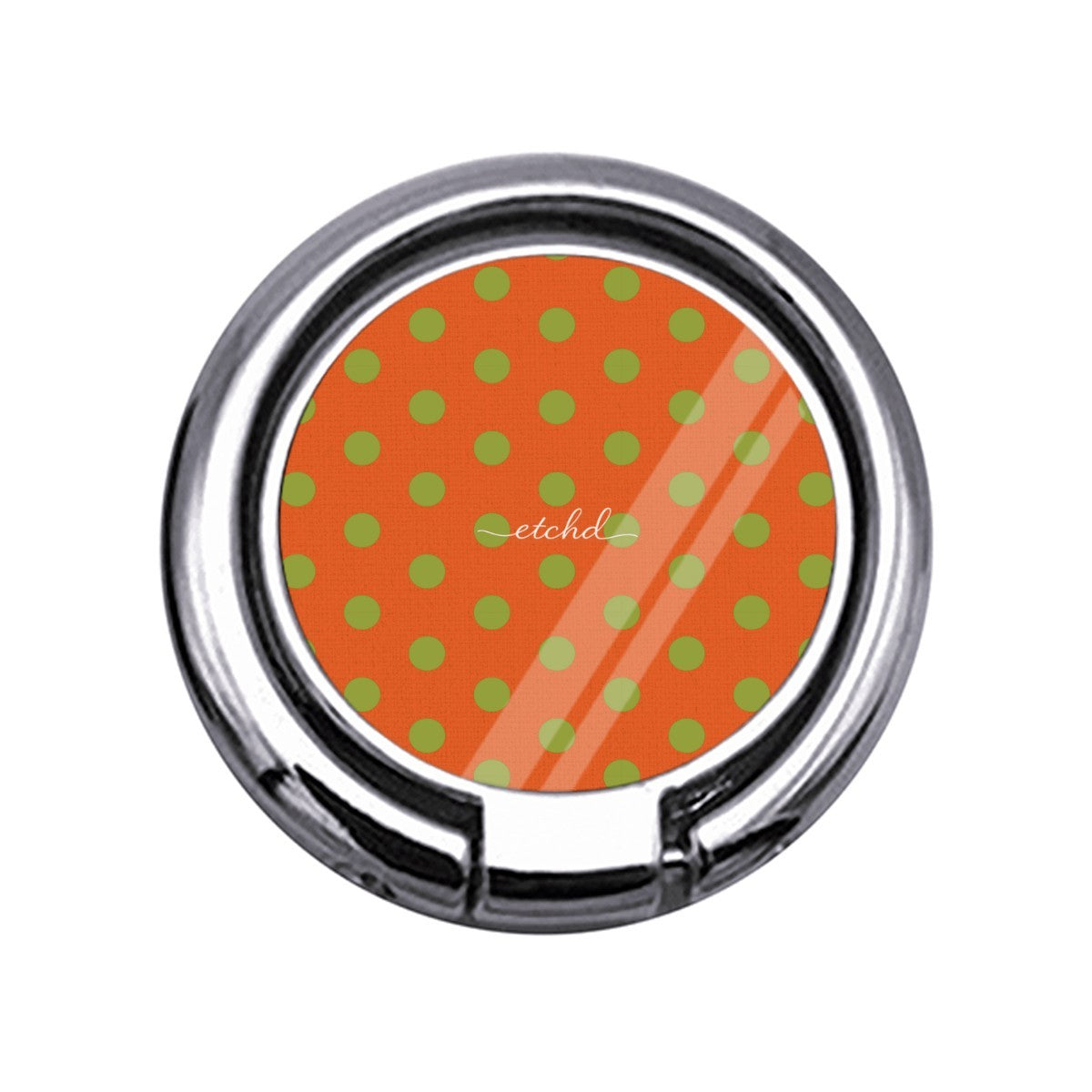 Wasabi & Persimmon Polka Dot Slim Ring Holder by etchd