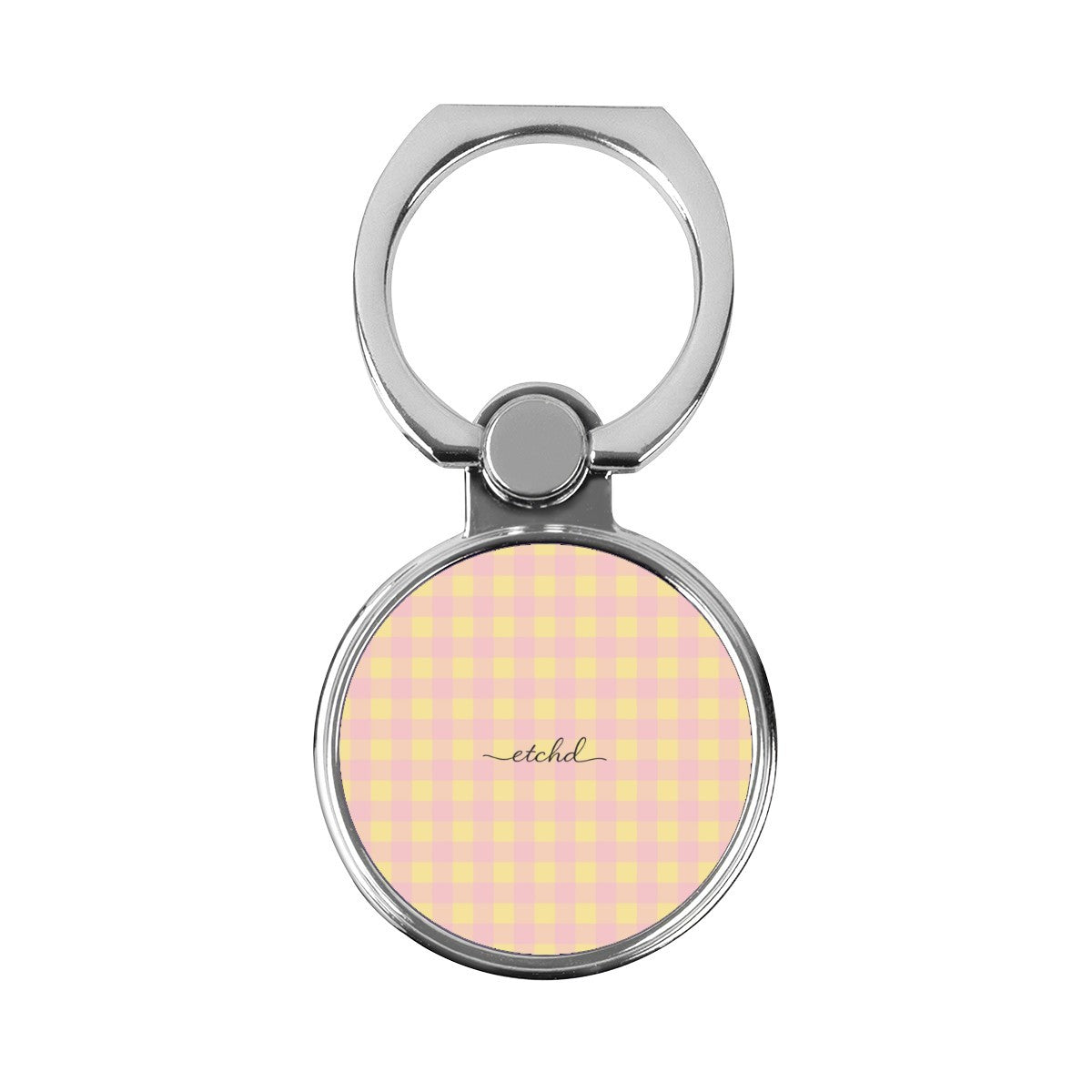 Butter & Pink Gingham Classic Ring Holder by etchd
