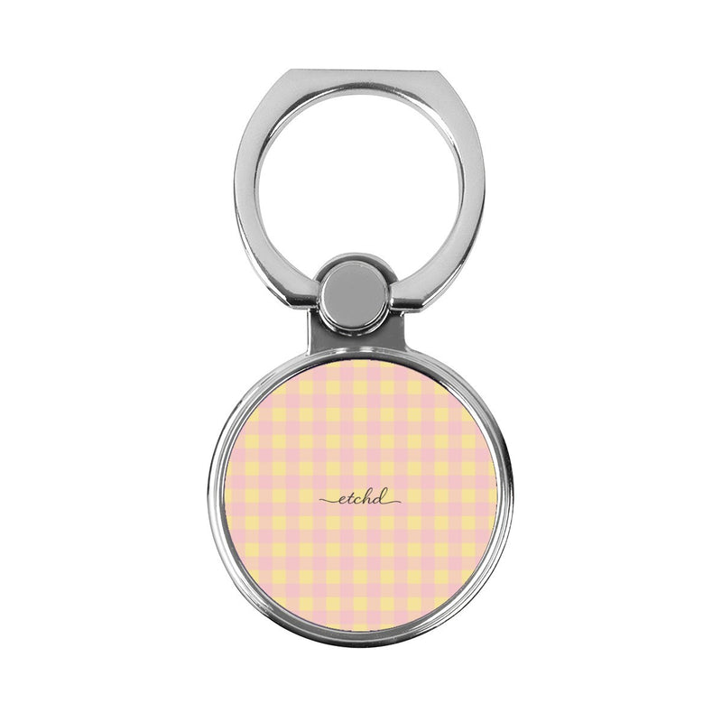 Butter & Pink Gingham Classic Ring Holder-zoom-