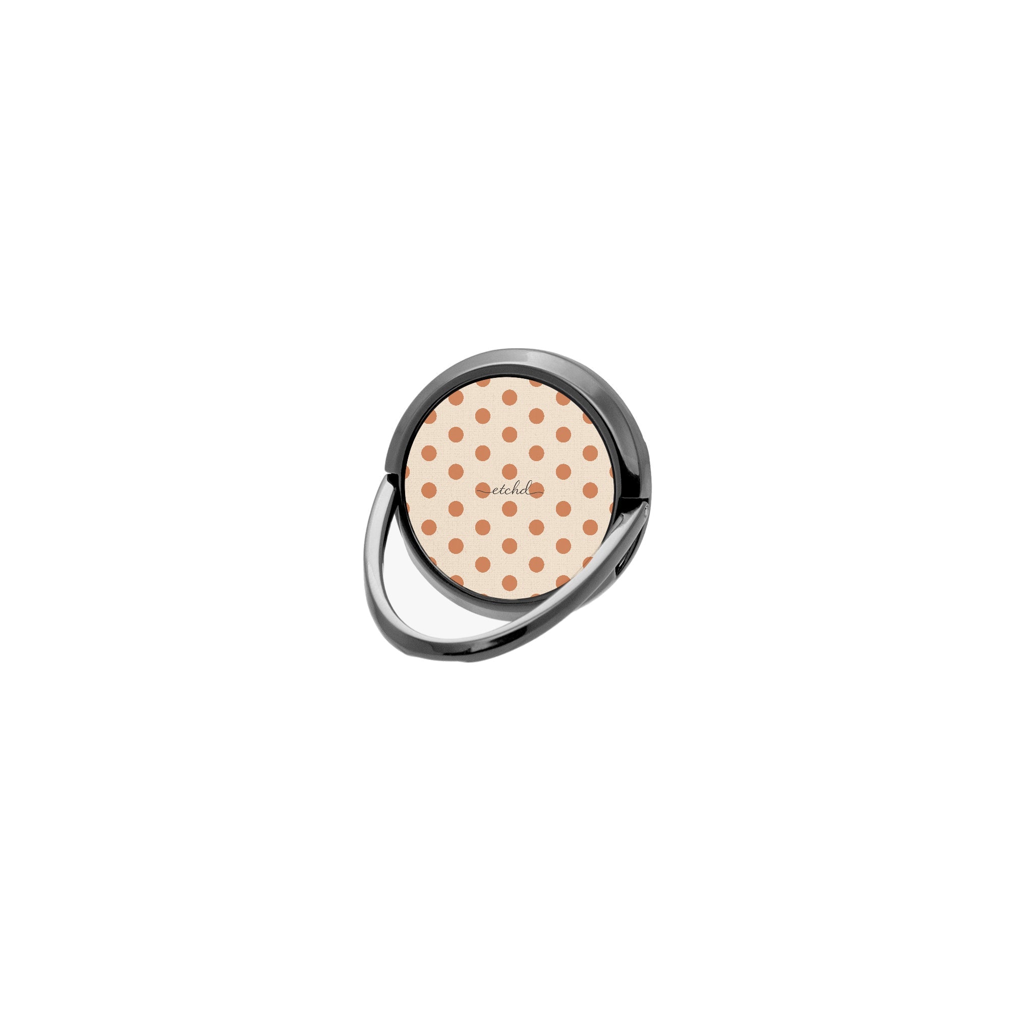 Terracotta Polka Dot Phone Ring Holder by etchd