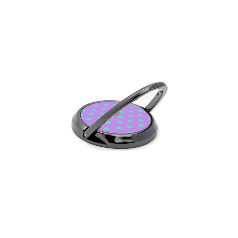 Hypermint And Lilac Polka Dot Phone Ring Holder-zoom-