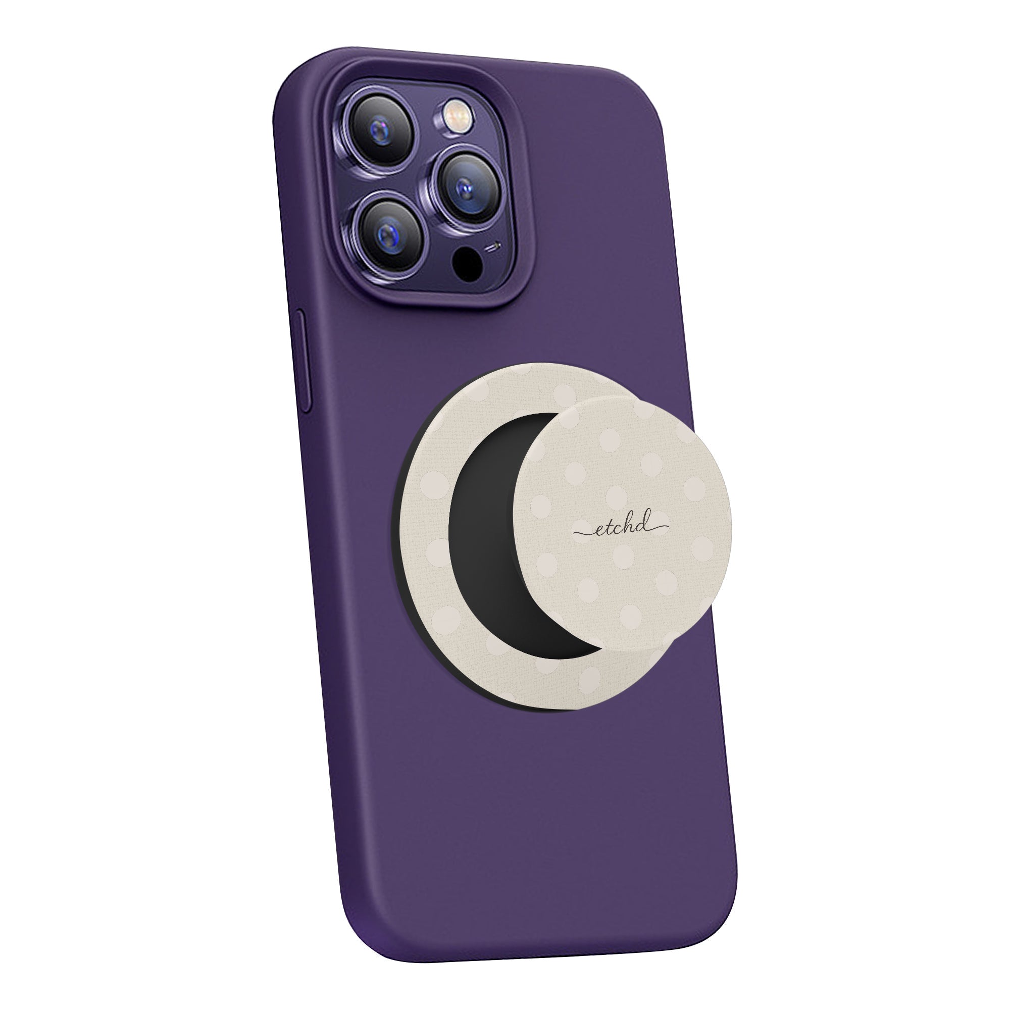 Neutral Polka Dot Phone Grip And Stand by etchd, view 4
