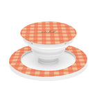 Coral & Peach Gingham Anello e supporto per telefono