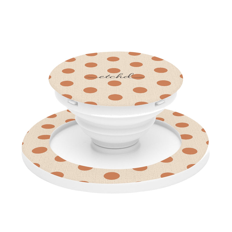 Terracotta Polka Dot Support et Anneau pour Téléphone-zoom-