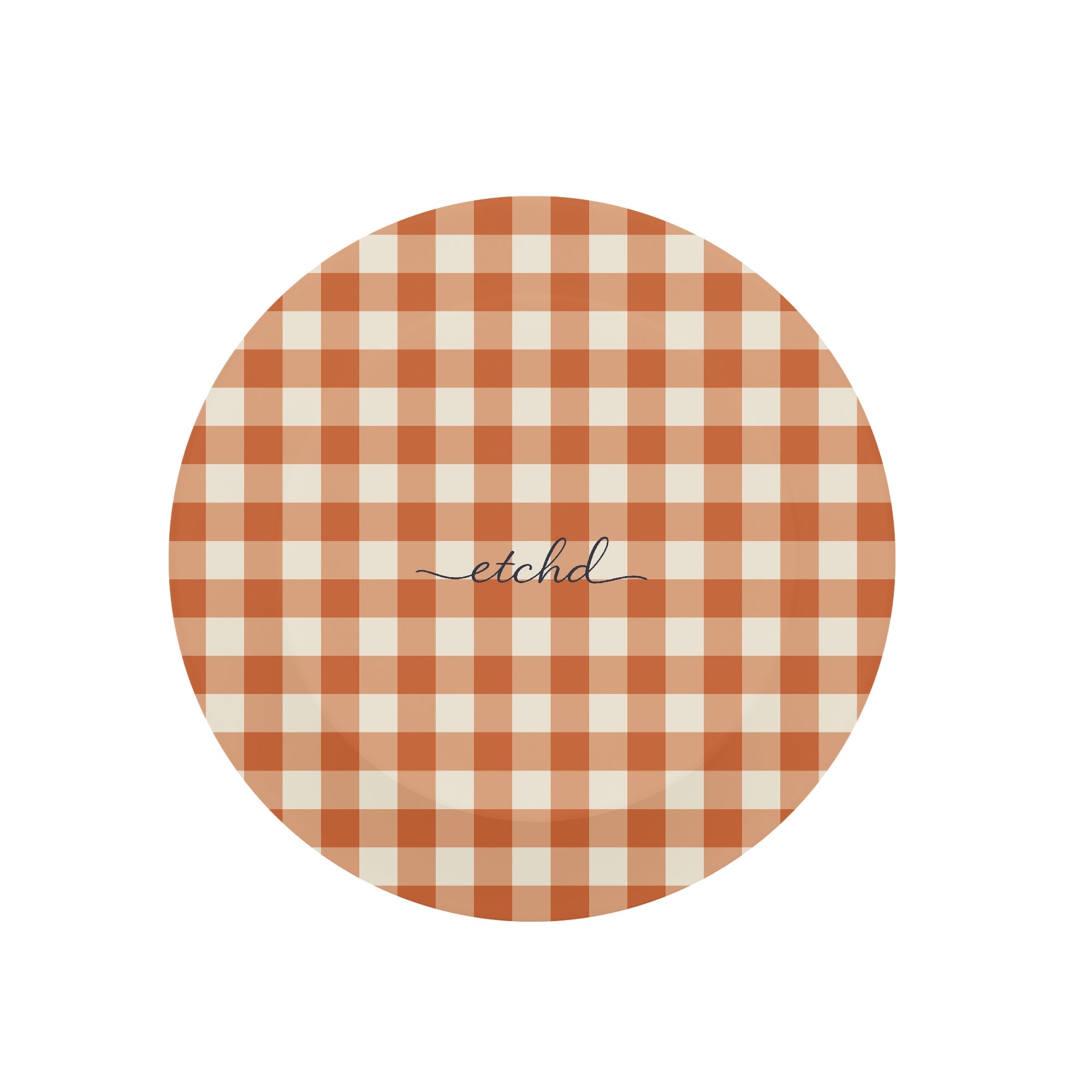 Terracotta & Cream Gingham Phone Grip And Stand by etchd, view 3