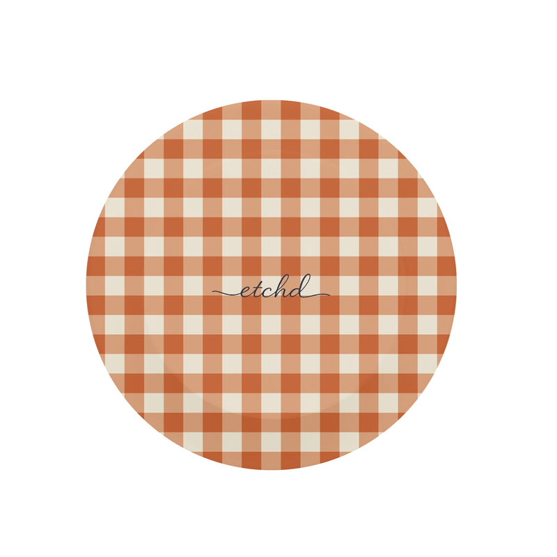Terracotta & Cream Gingham Phone Grip And Stand-zoom-